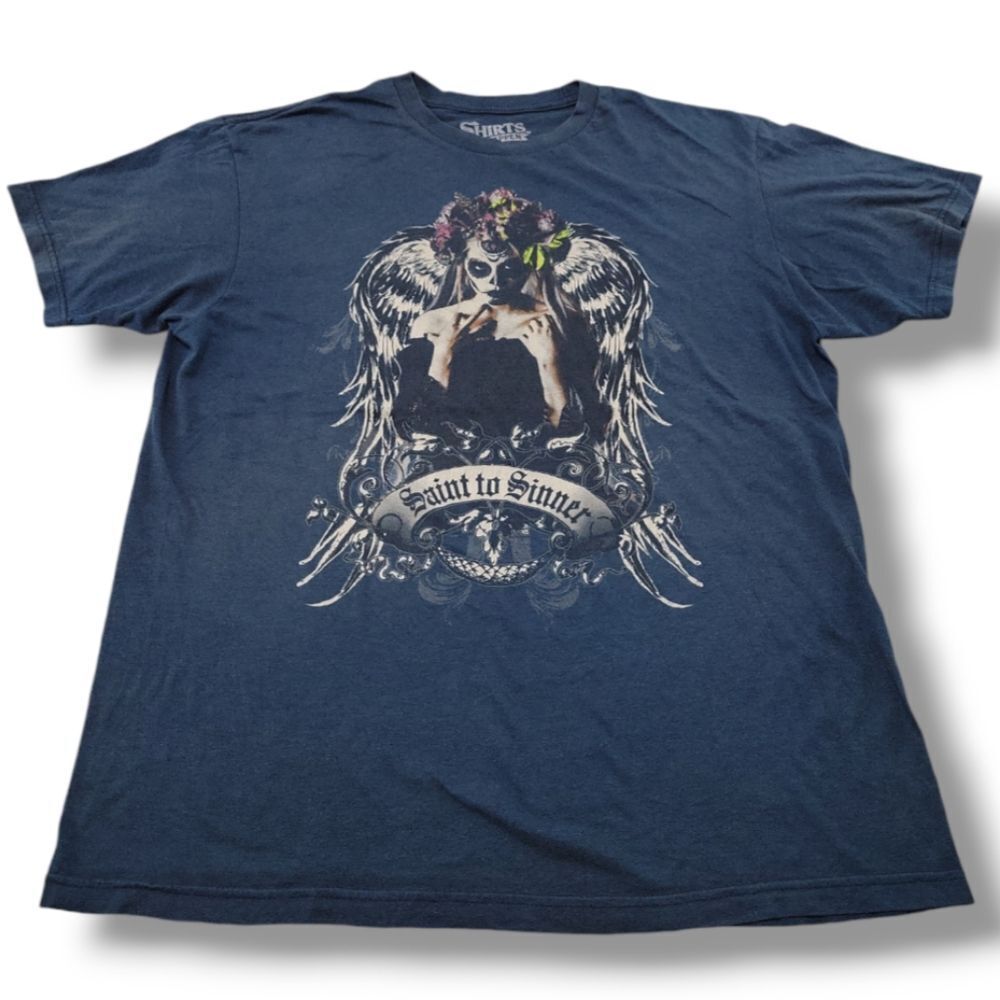 Shirts Happen Shirt Size Large L Saint To Sinner Dia De Los Muertos Angel Wings